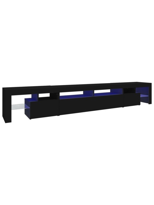 Tv skapītis ar led apgaismojumu, melns, 260x36,5x40 cm