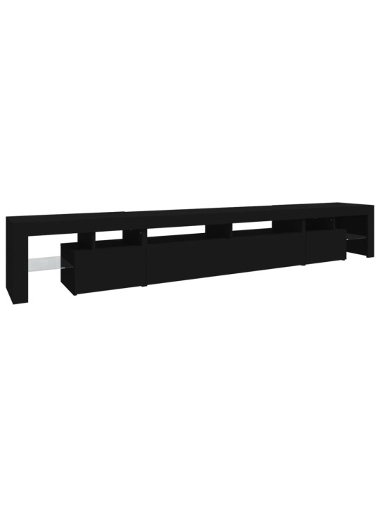 Tv skapītis ar led apgaismojumu, melns, 260x36,5x40 cm