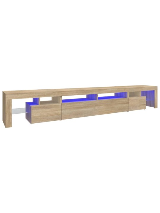 Tv skapītis ar led apgaismojumu, ozolkoka krāsa, 260x36,5x40 cm