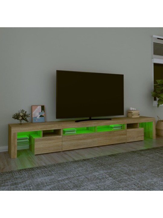 Tv skapītis ar led apgaismojumu, ozolkoka krāsa, 260x36,5x40 cm
