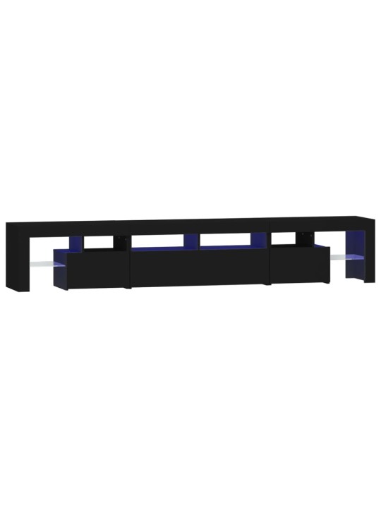 Tv skapītis ar led apgaismojumu, melns, 230x36,5x40cm