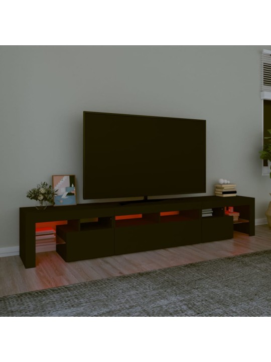 Tv skapītis ar led apgaismojumu, melns, 230x36,5x40cm