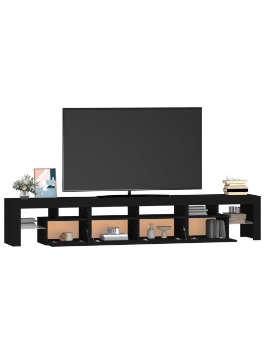Tv skapītis ar led apgaismojumu, melns, 230x36,5x40cm