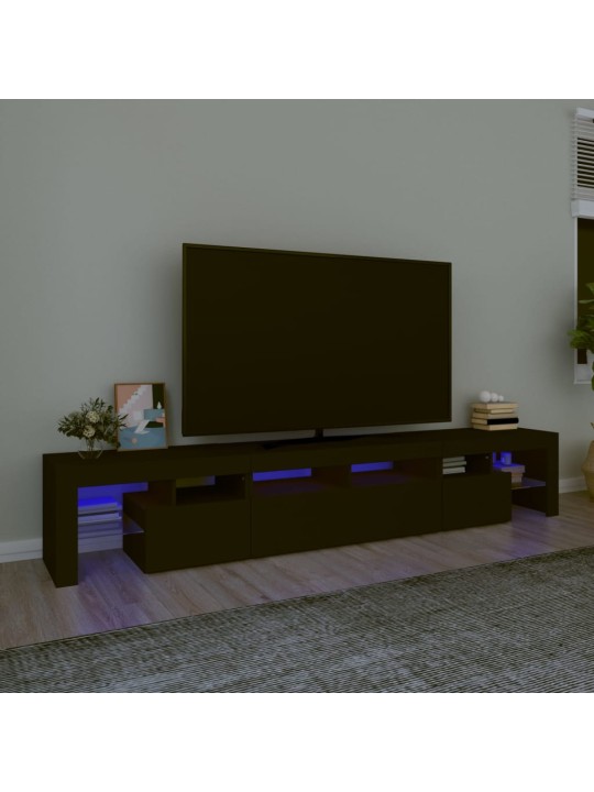 Tv skapītis ar led apgaismojumu, melns, 230x36,5x40cm