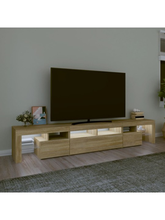 Tv skapītis ar led apgaismojumu, ozolkoka krāsa, 230x36,5x40 cm