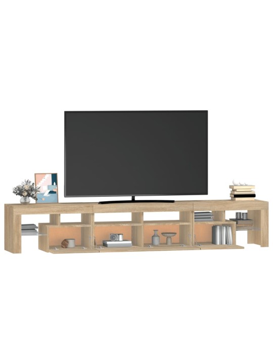 Tv skapītis ar led apgaismojumu, ozolkoka krāsa, 230x36,5x40 cm