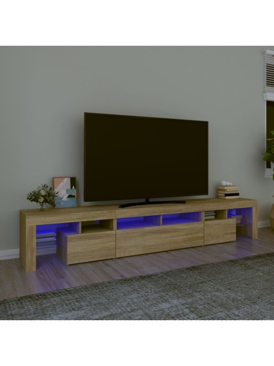 Tv skapītis ar led apgaismojumu, ozolkoka krāsa, 230x36,5x40 cm
