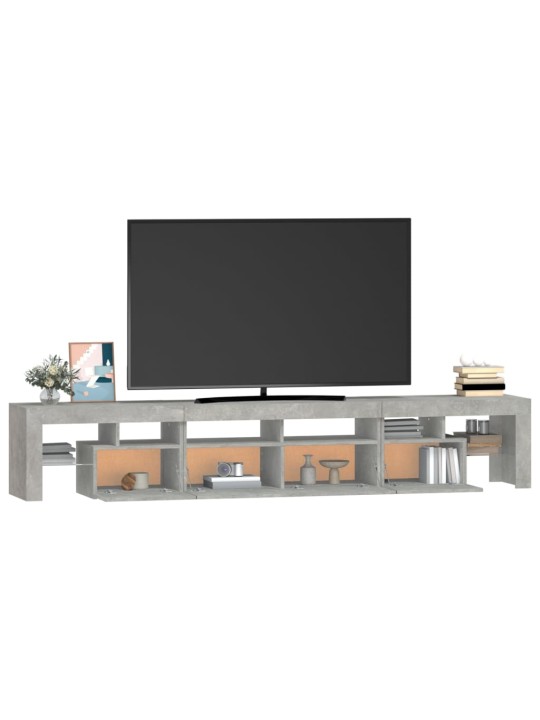 Tv skapītis ar led apgaismojumu, betona pelēks, 230x36,5x40 cm
