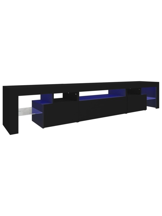 Tv skapītis ar led apgaismojumu, melns, 215x36,5x40 cm