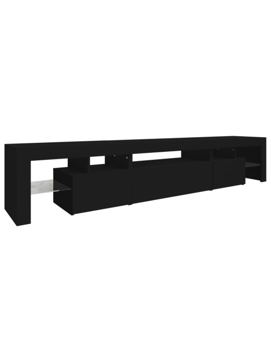 Tv skapītis ar led apgaismojumu, melns, 215x36,5x40 cm