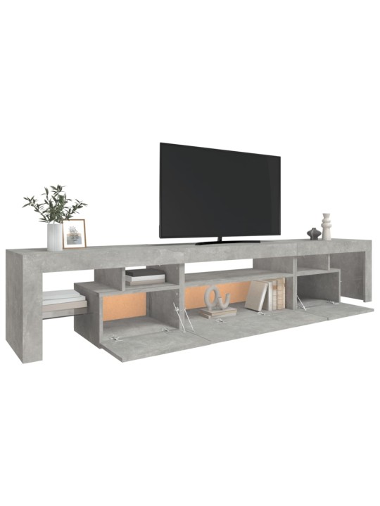 Tv skapītis ar led apgaismojumu, betona pelēks, 215x36,5x40 cm