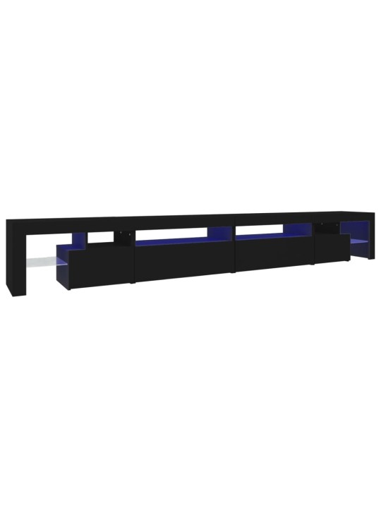 Tv skapītis ar led apgaismojumu, melns, 290x36,5x40 cm