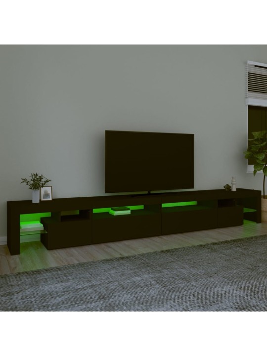Tv skapītis ar led apgaismojumu, melns, 290x36,5x40 cm