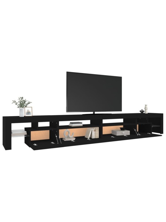 Tv skapītis ar led apgaismojumu, melns, 290x36,5x40 cm