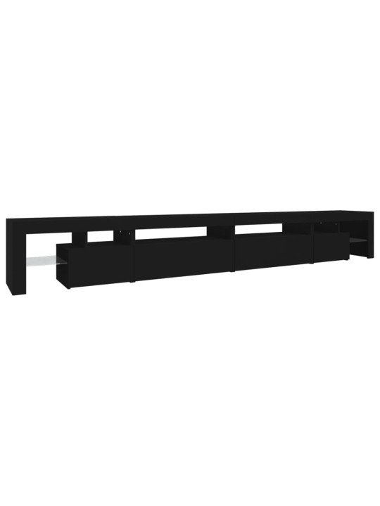 Tv skapītis ar led apgaismojumu, melns, 290x36,5x40 cm