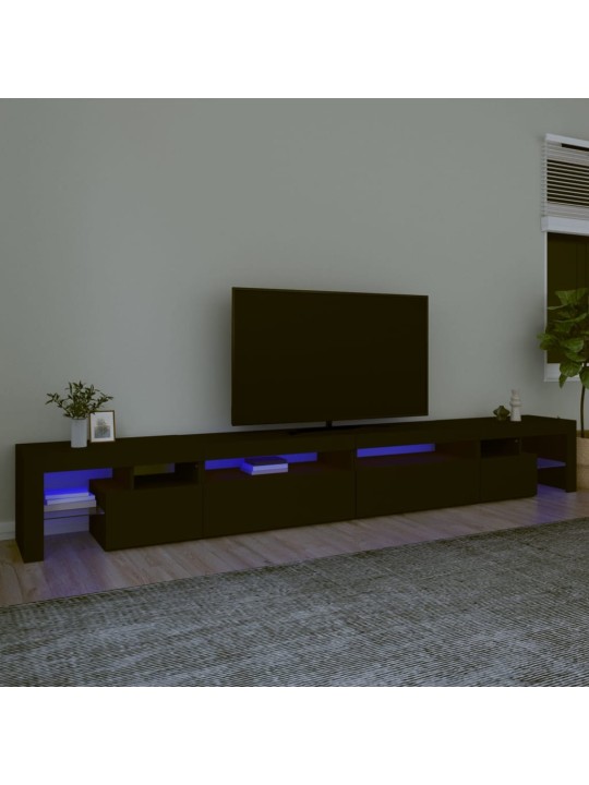 Tv skapītis ar led apgaismojumu, melns, 290x36,5x40 cm