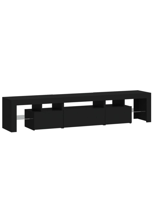 Tv skapītis ar led apgaismojumu, melns, 200x36,5x40 cm