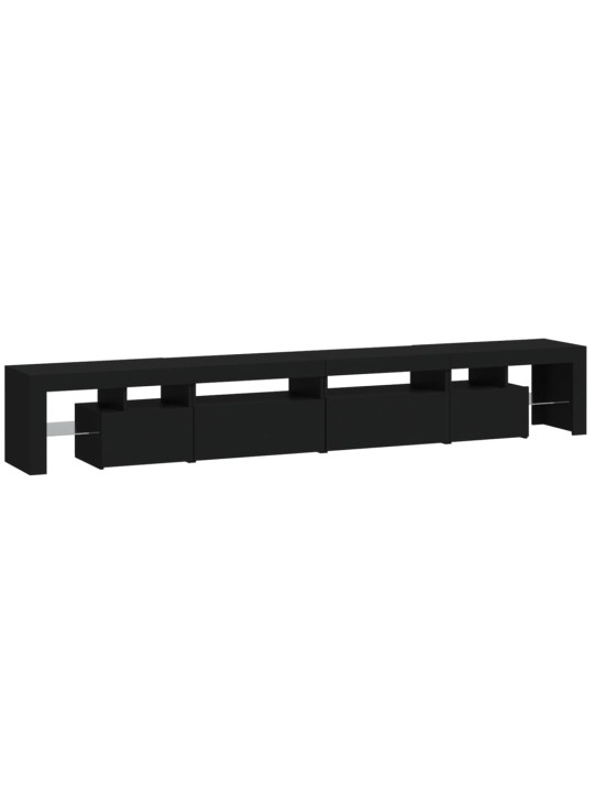 Tv skapītis ar led apgaismojumu, melns, 260x36,5x40 cm
