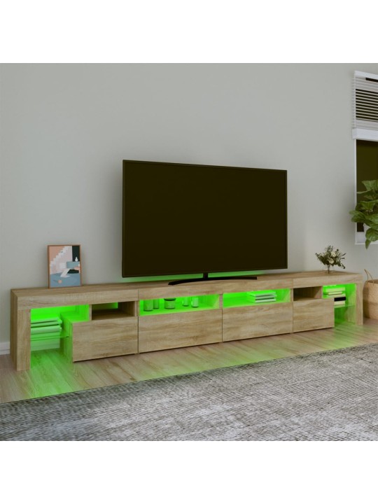 Tv skapītis ar led apgaismojumu, ozolkoka krāsa, 260x36,5x40 cm
