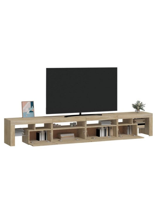 Tv skapītis ar led apgaismojumu, ozolkoka krāsa, 260x36,5x40 cm