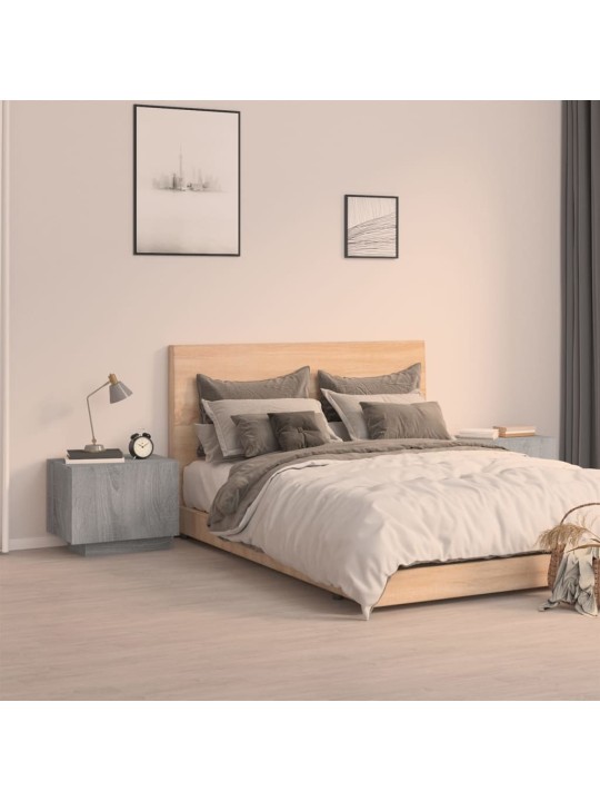 Naktsskapītis, pelēka ozolkoka, 100x35x40 cm, inženierijas koks