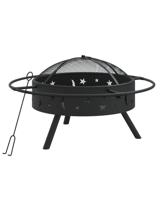 Ugunskura trauks ar kruķi, 70 cm, xxl izmērs, tērauds