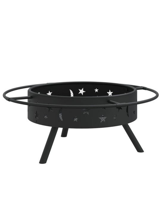 Ugunskura trauks ar kruķi, 70 cm, xxl izmērs, tērauds