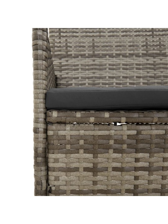 4-daļīgs dārza atpūtas mēbeļu komplekts, pelēka PE rotangpalma