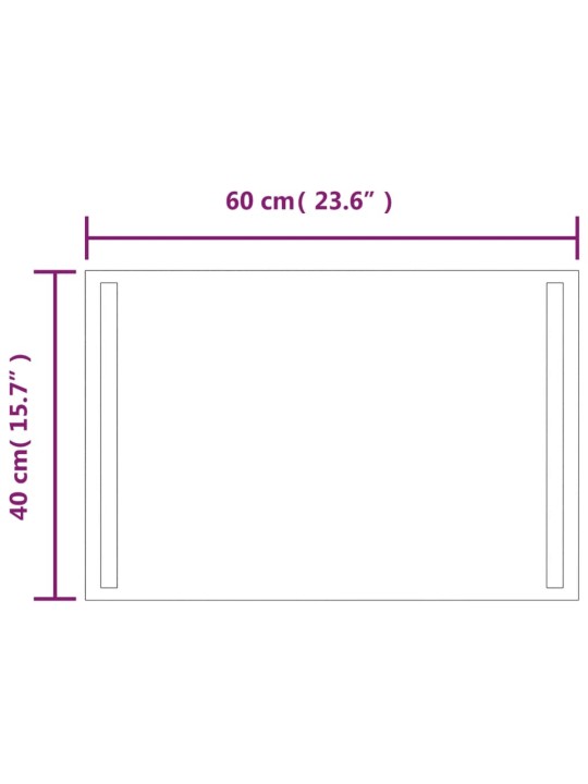 Vannasistabas spogulis ar led, 40x60 cm