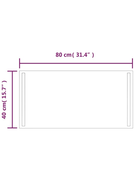 Vannasistabas spogulis ar led, 40x80 cm