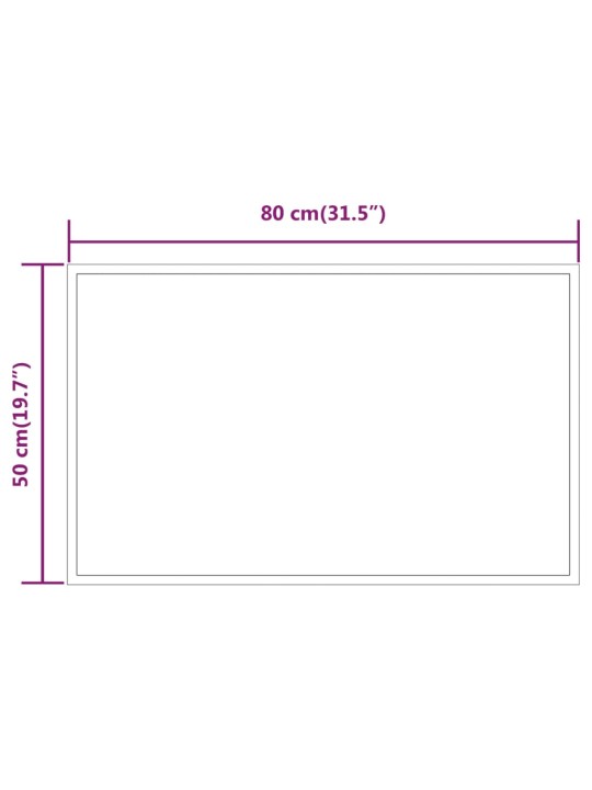 Vannasistabas spogulis ar led, 50x80 cm