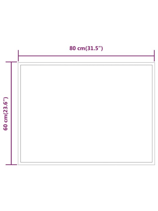 Vannasistabas spogulis ar led, 60x80 cm