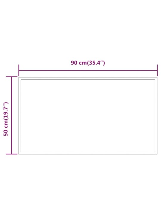 Vannasistabas spogulis ar led, 50x90 cm
