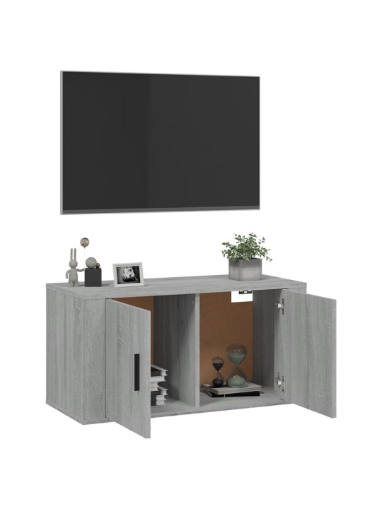 Sienas tv skapītis, pelēcīga ozolkoka krāsa, 80x34,5x40 cm