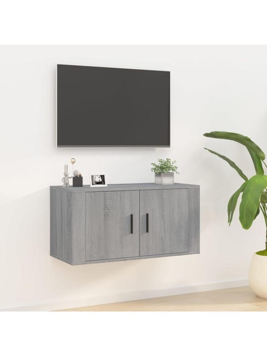 Sienas tv skapītis, pelēcīga ozolkoka krāsa, 80x34,5x40 cm