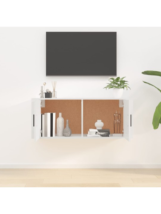 Sienas tv skapītis, spīdīgi balts, 100x34,5x40 cm
