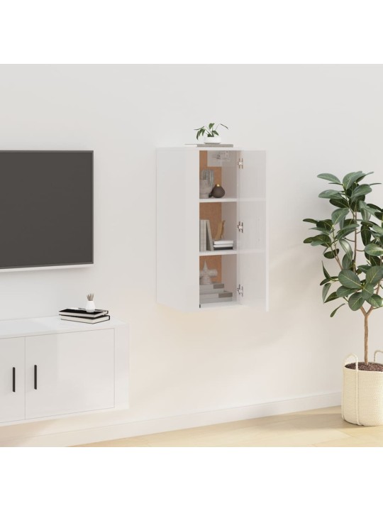 Sienas tv skapītis, spīdīgi balts, 40x34,5x80 cm