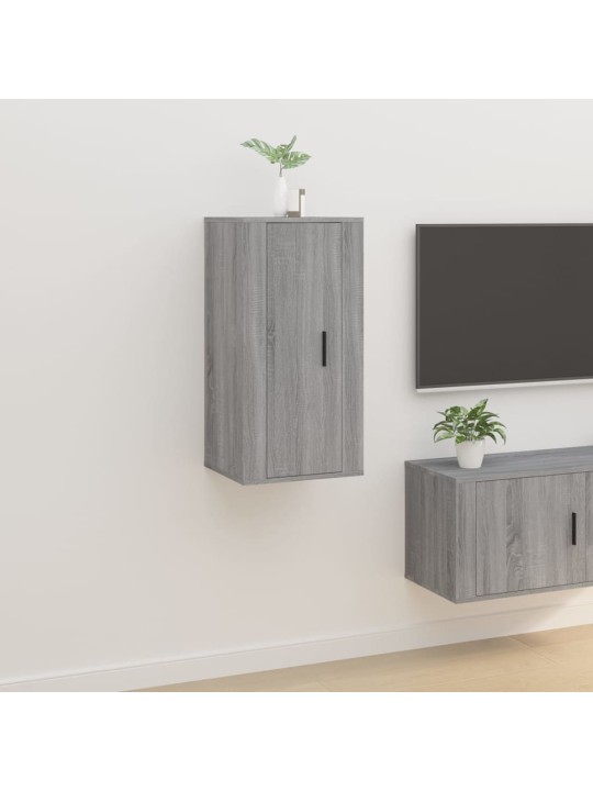 Sienas tv skapītis, pelēcīga ozolkoka, 40x34,5x80 cm