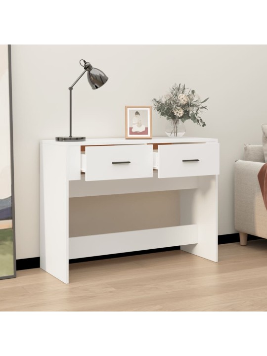 Konsoles galdiņš, balts, 100x39x75 cm, inženierijas koks