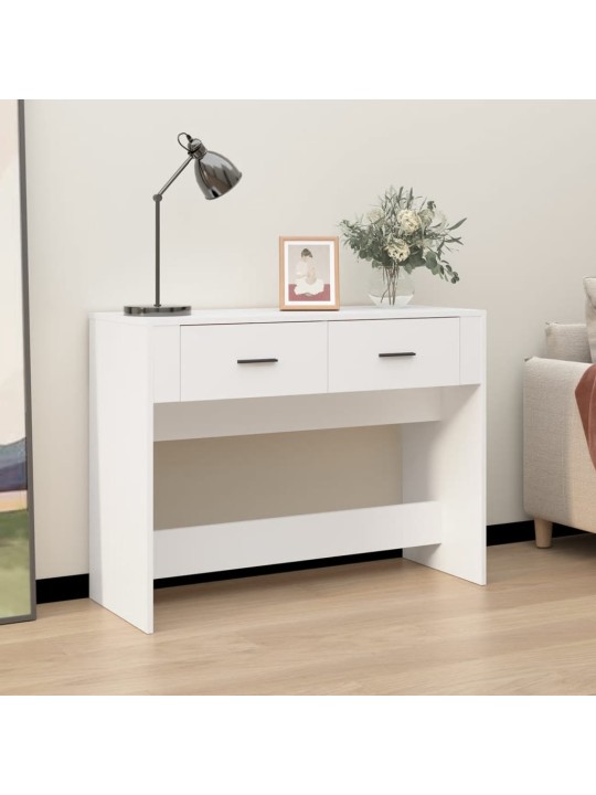 Konsoles galdiņš, balts, 100x39x75 cm, inženierijas koks