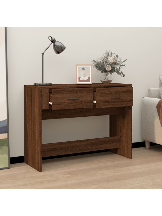 Konsoles galdiņš, brūna ozolkoka, 100x39x75 cm