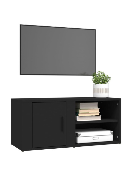 Tv skapīši, 2 gab., melni, 80x31,5x36 cm, inženierijas koks