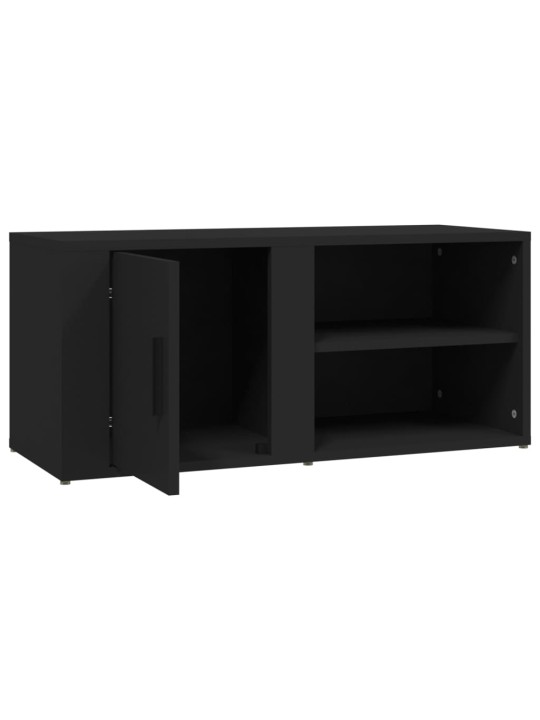 Tv skapīši, 2 gab., melni, 80x31,5x36 cm, inženierijas koks