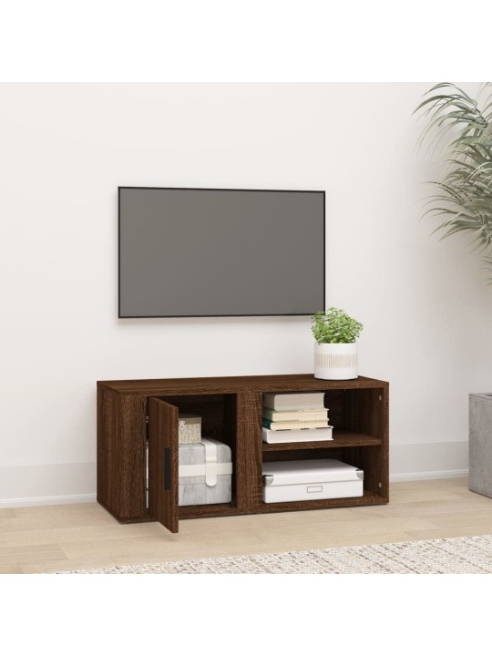 Tv skapītis, brūna ozolkoka, 80x31,5x36 cm, inženierijas koks
