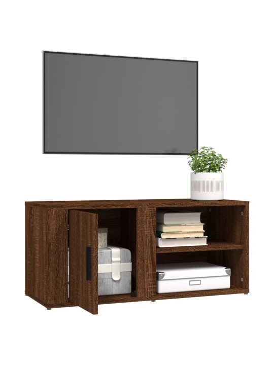 Tv skapītis, brūna ozolkoka, 80x31,5x36 cm, inženierijas koks
