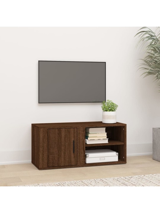 Tv skapītis, brūna ozolkoka, 80x31,5x36 cm, inženierijas koks