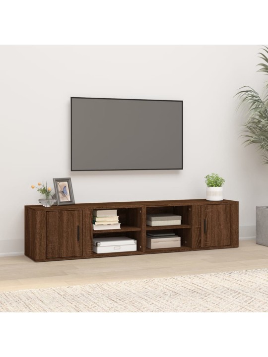 Tv skapīši, 2 gab., brūna ozolkoka, 80x31,5x36 cm