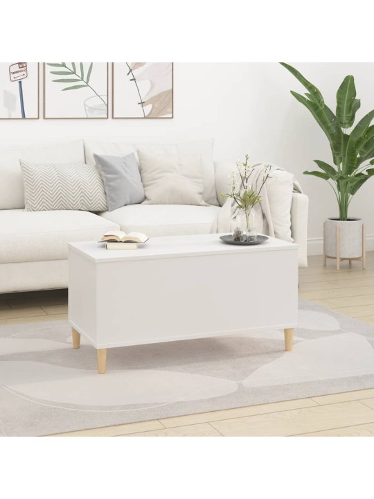 Kafijas galdiņš, balts, 90x44,5x45 cm, inženierijas koks