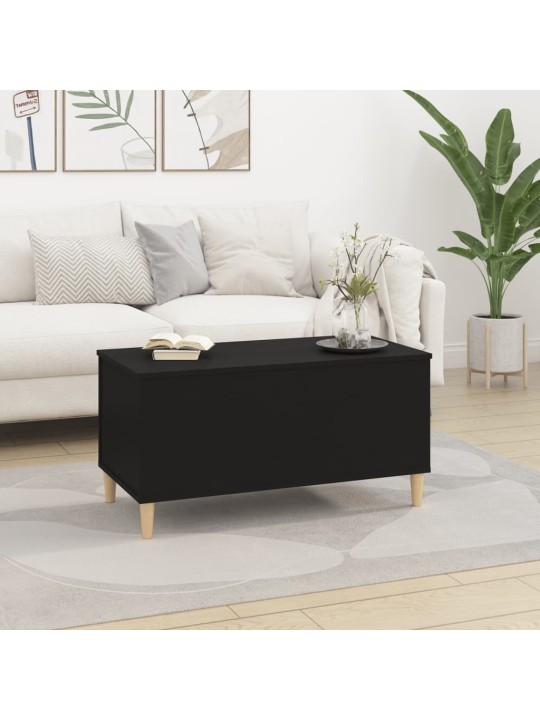 Kafijas galdiņš, melns, 90x44,5x45 cm, inženierijas koks