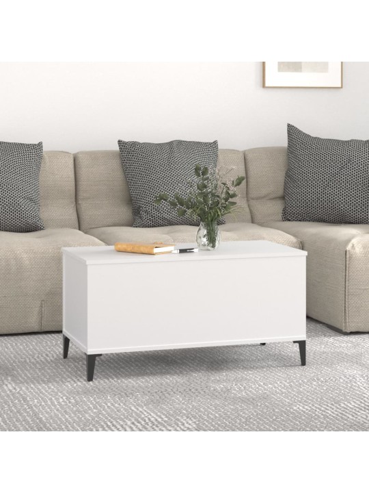Kafijas galdiņš, balts, 90x44,5x45 cm, inženierijas koks